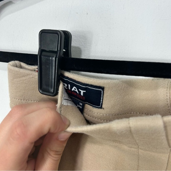 ARIAT kids heritage knit knee patch breech riding tan pants U14 - Picture 3 of 8